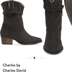 Charles by Charles David Gray zip up Cowboy boot Size 8.5